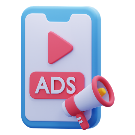 Anuncios móviles  3D Icon