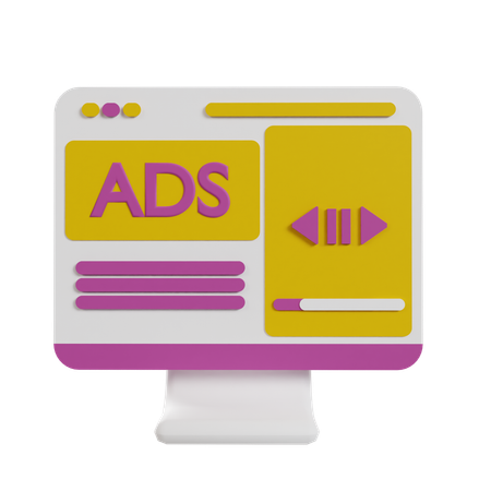 Anúncios on-line  3D Icon