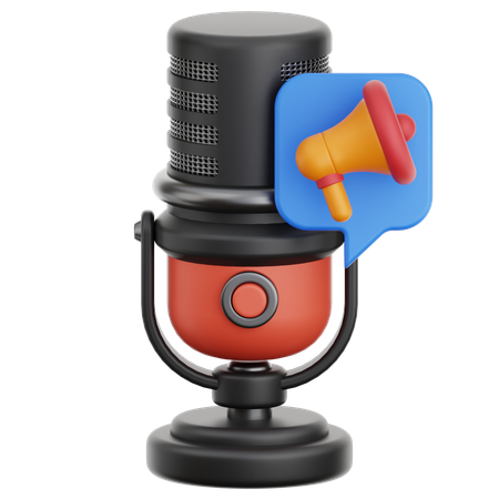 Podcast de anúncios  3D Icon