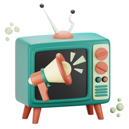 Anúncios de TV  3D Icon