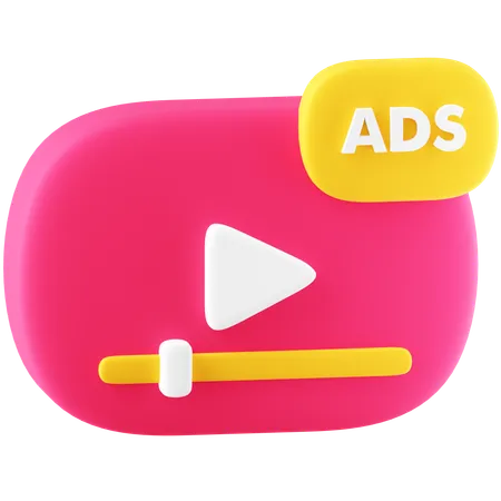 Anúncios em vídeo  3D Icon