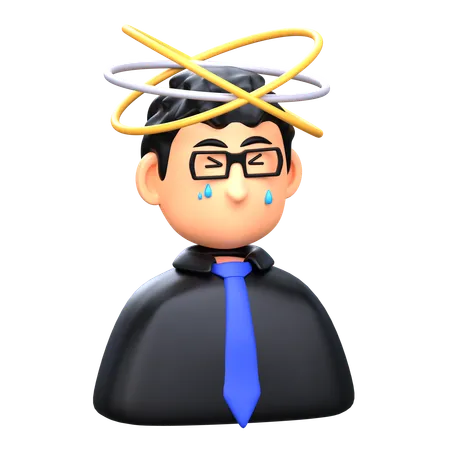 Anxiety 3 D Workaholic Icon 3D Icon