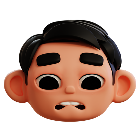 Anxious Emoji  3D Icon