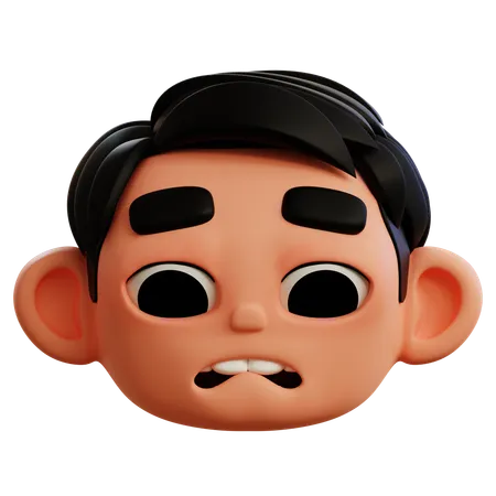 Anxious Emoji  3D Icon