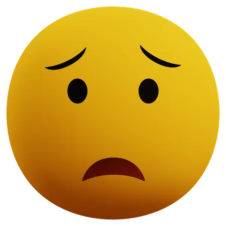 Anxious Emoticon  3D Icon
