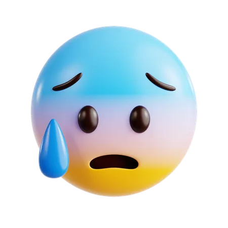 Anxious Face Emoji  3D Icon