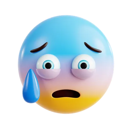 Anxious Face Emoji  3D Icon