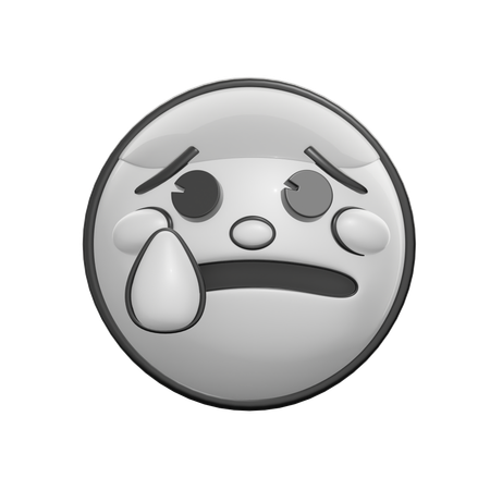 Anxious Face With Sweat  3D Icon