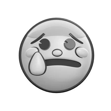 Anxious Face With Sweat  3D Icon