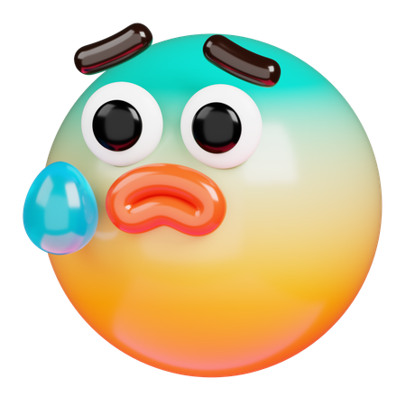 Anxious Face with Sweat  3D Icon