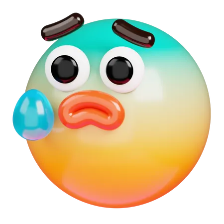 Anxious Face with Sweat  3D Icon