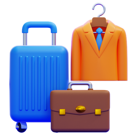 Anzug und Krawatte für unterwegs  3D Icon