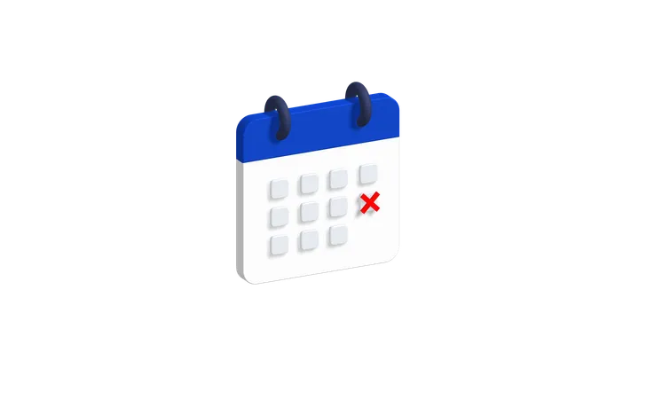 Excluir calendário  3D Icon