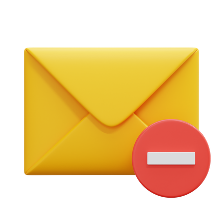 Excluir e-mail  3D Icon