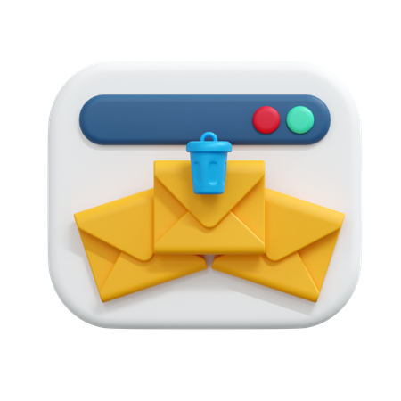 Apagar mensagem de e-mail  3D Icon