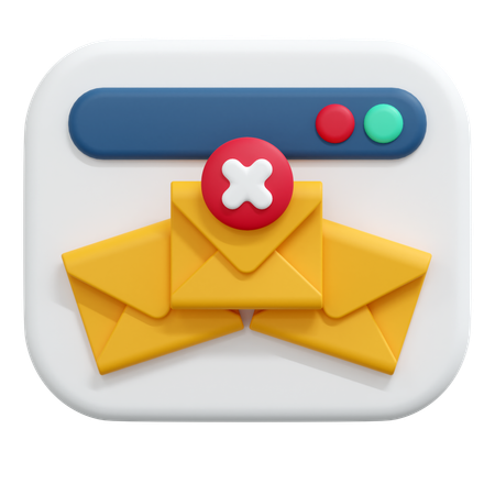 Apagar mensagem de e-mail  3D Icon