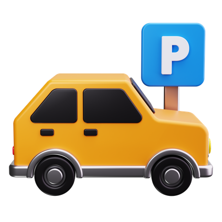 Aparcamiento de coches  3D Icon