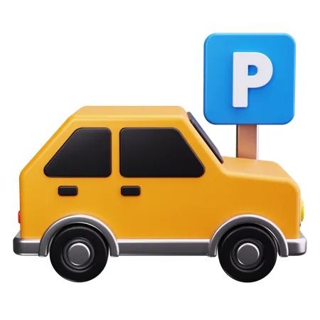 Aparcamiento de coches  3D Icon