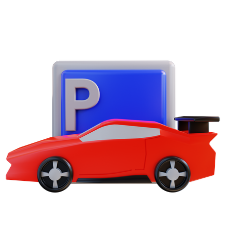 Aparcamiento de coches  3D Icon