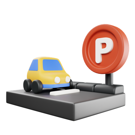 Aparcamiento de coches  3D Icon