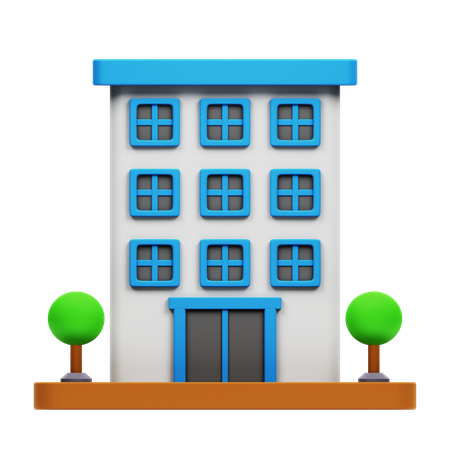 アパート  3D Icon