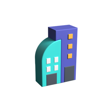 アパート  3D Icon