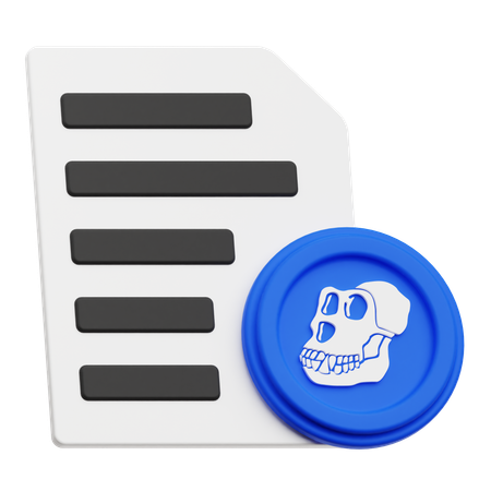 Apecoin Document  3D Icon