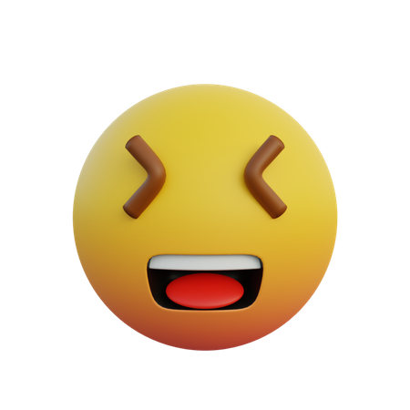 Apertando os olhos rindo  3D Emoji