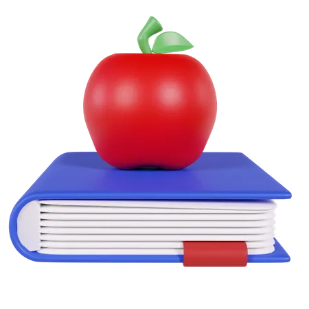 Apfel auf Büchern  3D Icon