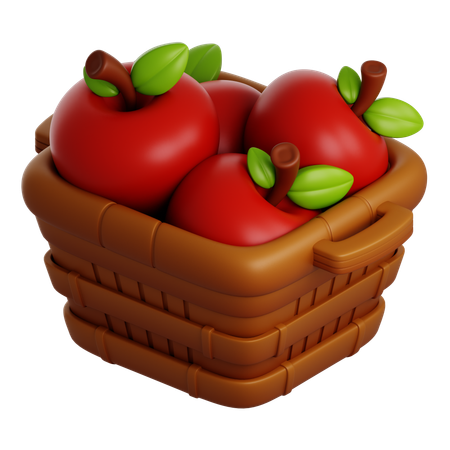 Apfel im Korb  3D Icon