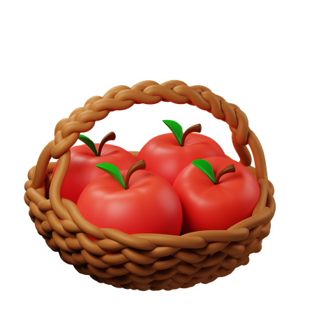 Apfel im Korb  3D Icon