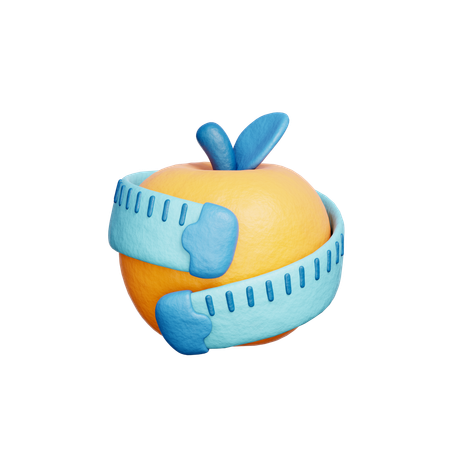 Apfel mit Maßband  3D Icon