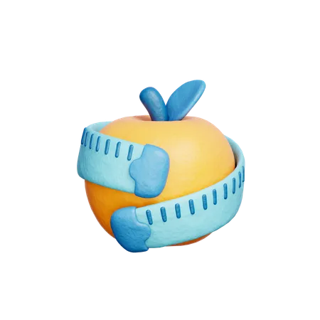 Apfel mit Maßband  3D Icon