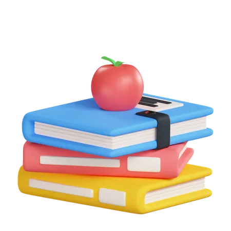 Apfel und Buch  3D Icon