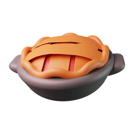 Apfelkuchen  3D Illustration