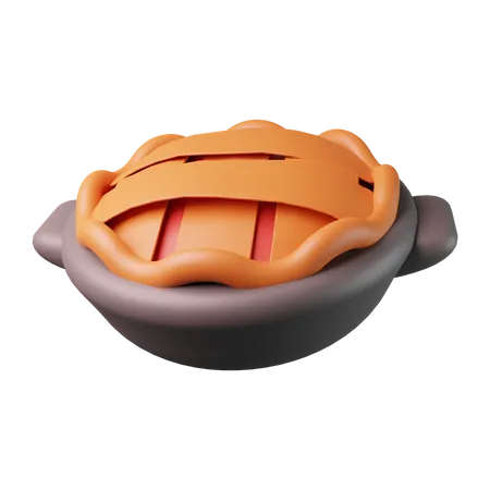 Apfelkuchen  3D Illustration