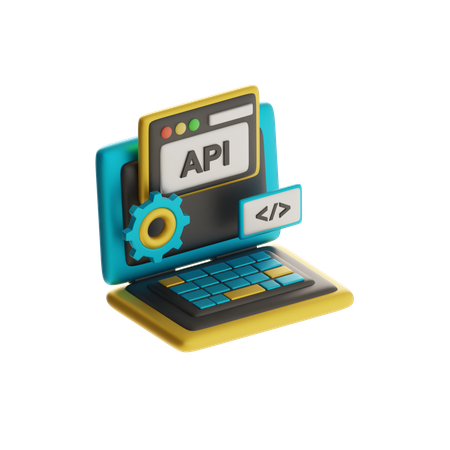 Api Configuration On Laptop  3D Icon