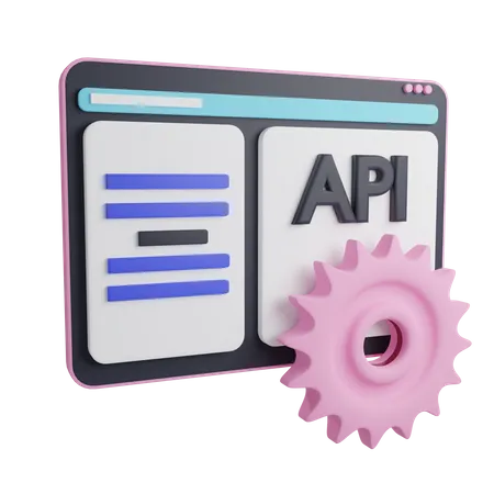 API 3 D Illustration Contains PNG BLEND And OBJ Files 3D Icon
