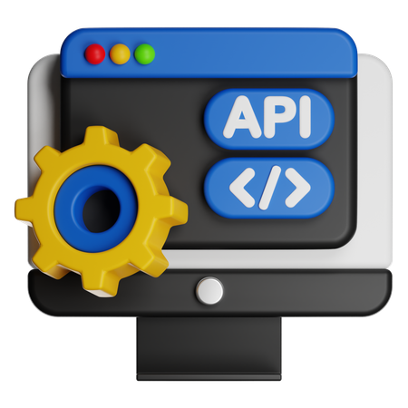 API開発ギアとスクリーン  3D Icon