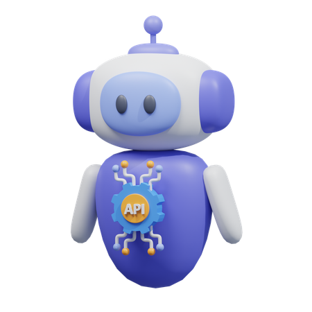 Personnage de robot API  3D Icon