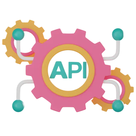 API Setting Icon Ideal For Visualizing Digital Networks And Software Interfaces 3 D Render Illustration 3D Icon