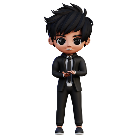 Aplausos de personagem de empresário  3D Icon