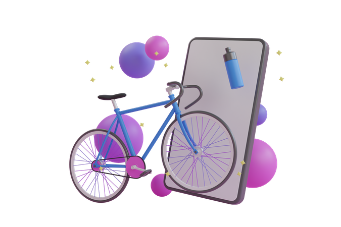 Aplicación de ciclismo  3D Illustration