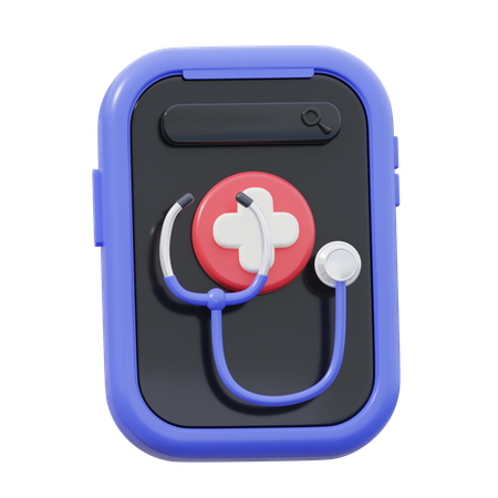 Aplicación de atención médica en línea  3D Icon