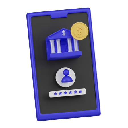 Aplicación de banca en línea  3D Icon