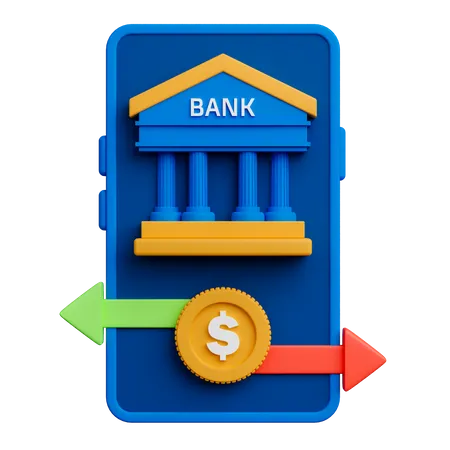 Aplicación de banca móvil  3D Icon