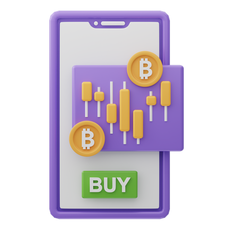 Aplicación de comercio de bitcoins  3D Icon