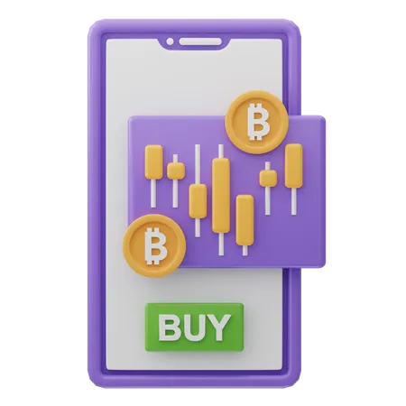 Aplicación de comercio de bitcoins  3D Icon