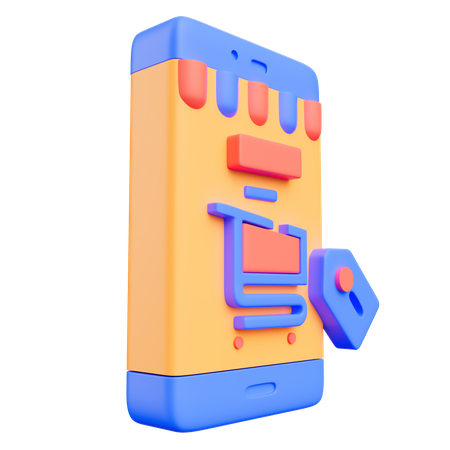 Aplicación de comercio electrónico  3D Icon