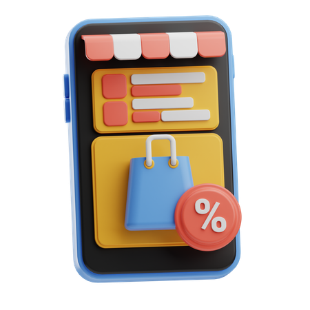 Aplicación de compras  3D Icon